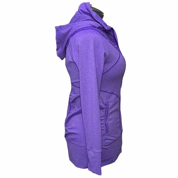 Athleta Rishi Jacket Yoga Hoodie Size M Medium Purple 59006 Hoody Zip Front L/S - Picture 4 of 10